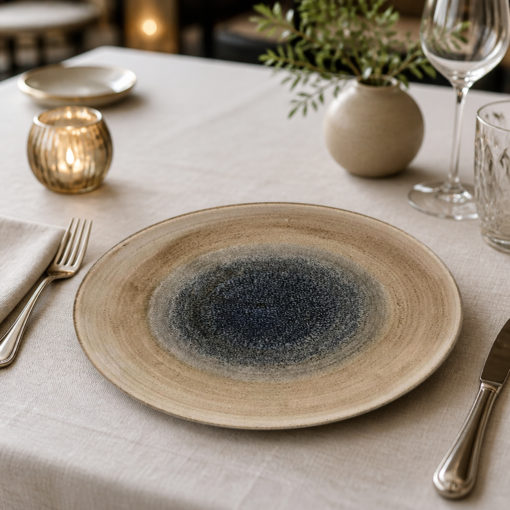 Commercial Aqueous Coupe Plates 260mm in Bayou Taupe, 12 Pack