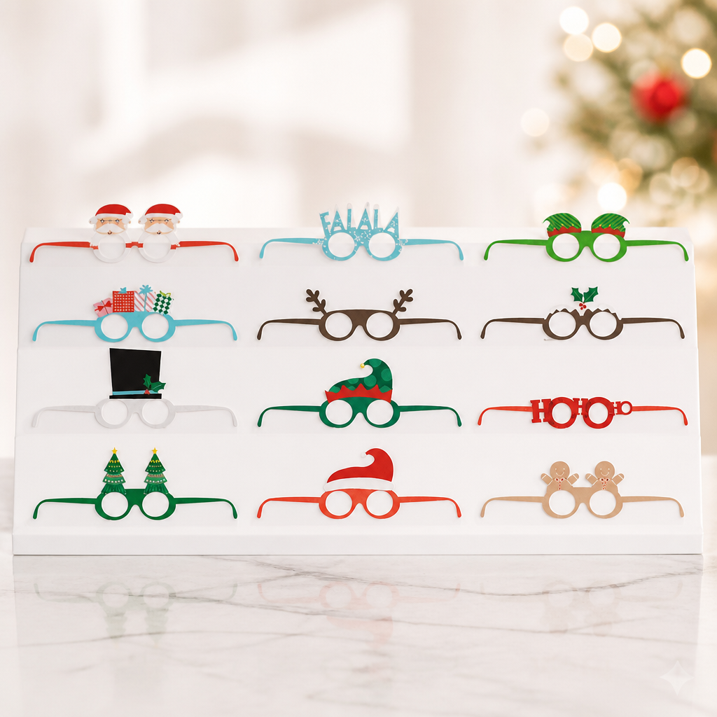 Disposable Christmas Party Glasses 144 Pack Festive Designs