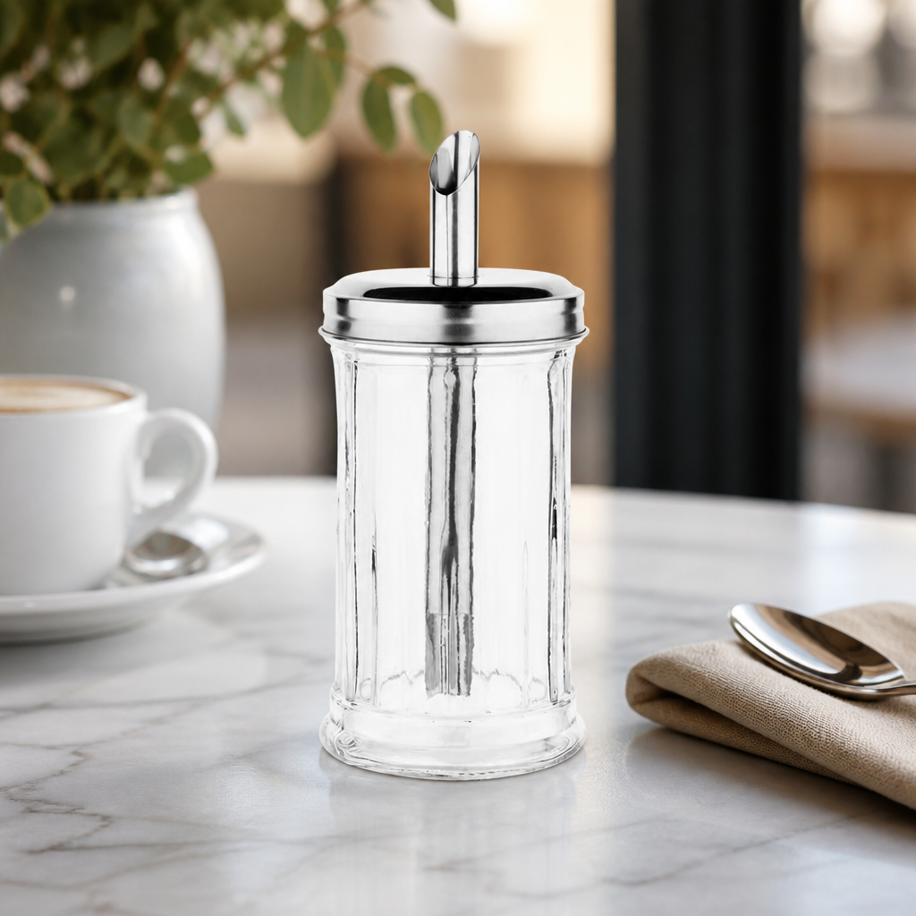 Commercial Sugar Pourer 175mm Height Clear Glass Body