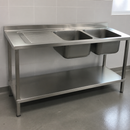 Commercial Stainless Steel Sink Left Hand Drainer 1800mm