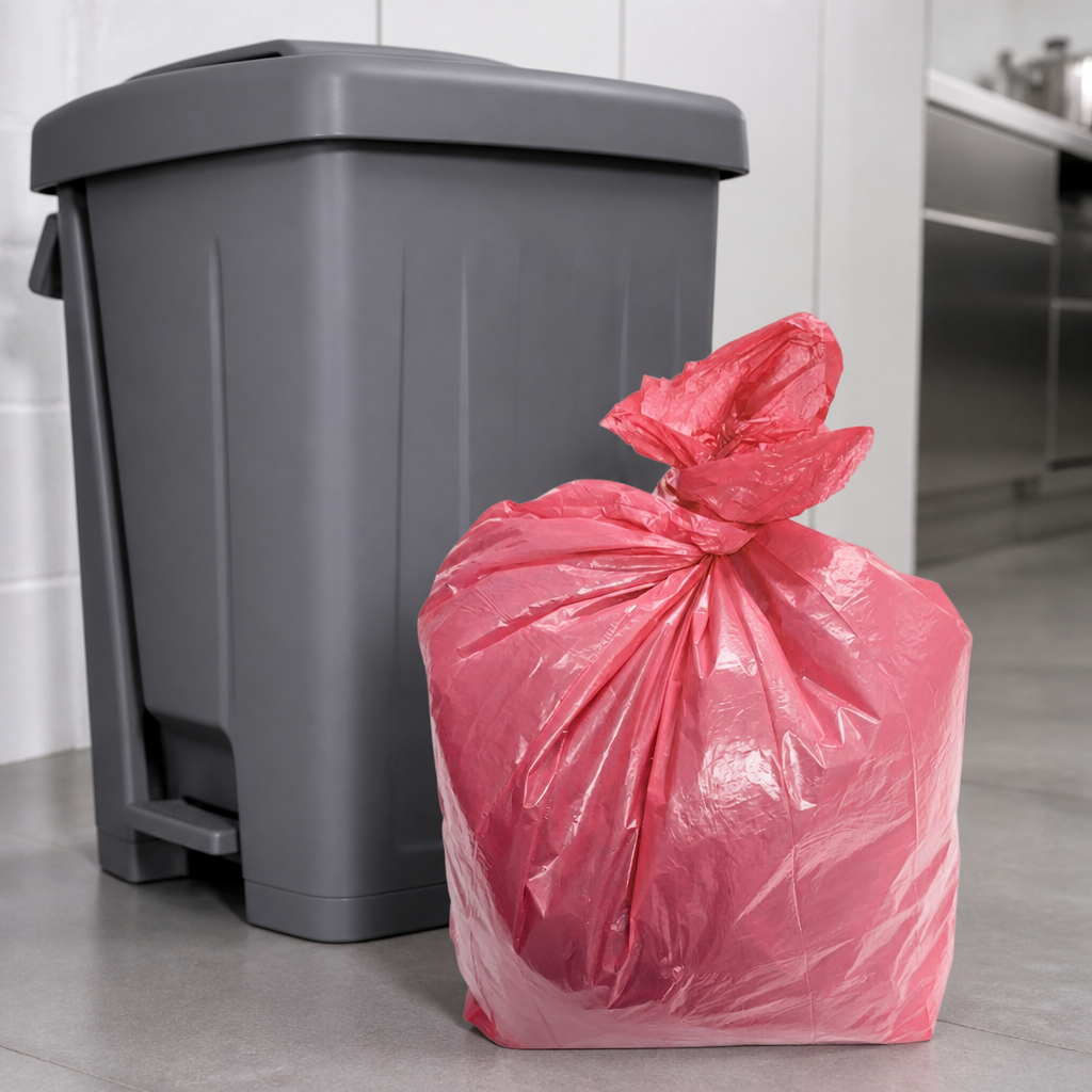 80L Red Commercial Bin Bags - Pack of 200 Durable Waste Bags