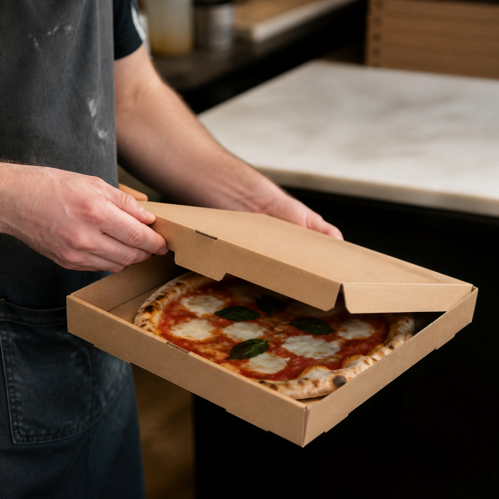 Compostable Plain Pizza Boxes 12" Takeaway Food Containers 100 Pack