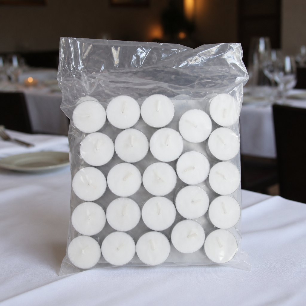 Commercial tealights 100 pack with 4 hour burn time