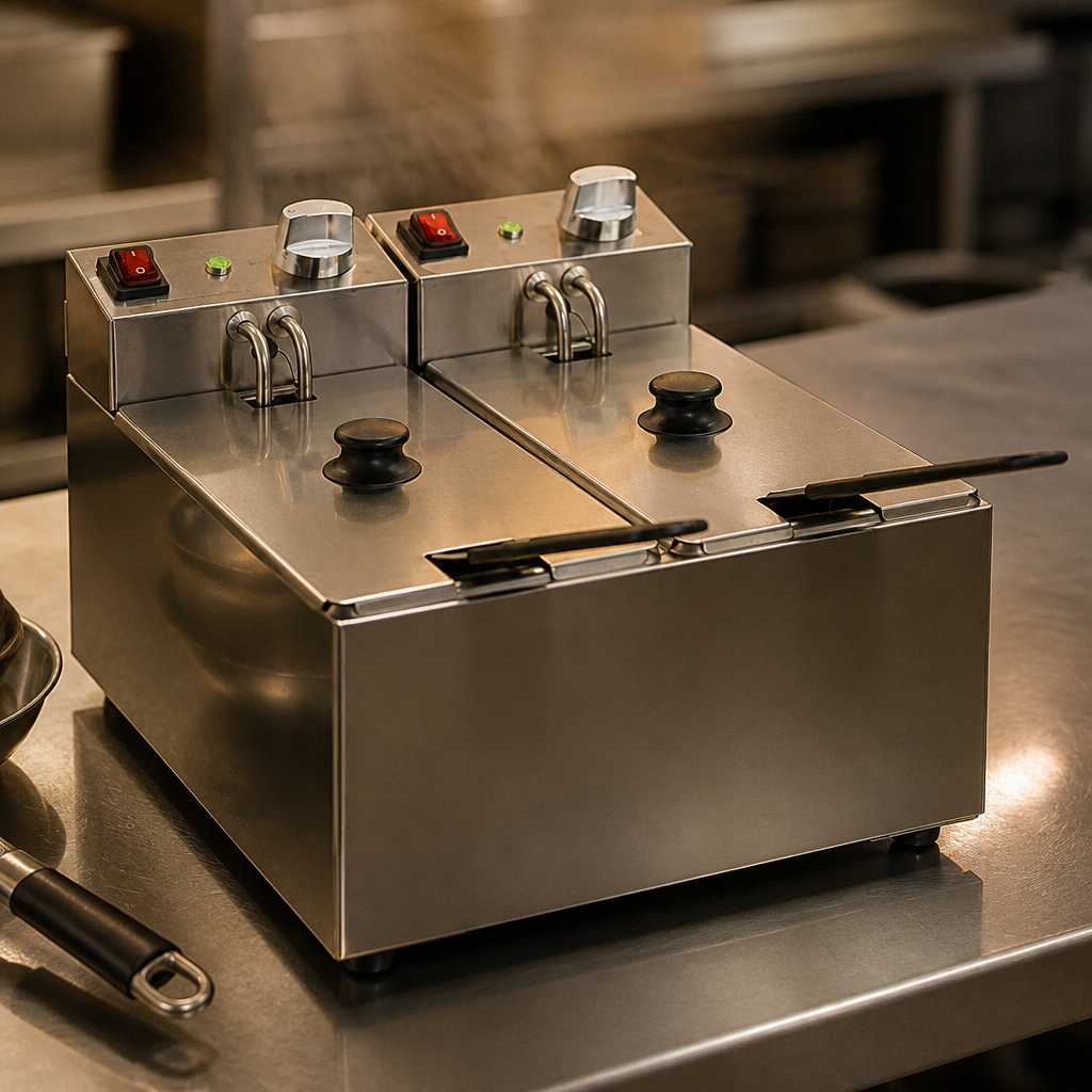 Commercial Countertop Electric Fryer 2x3L Capacity