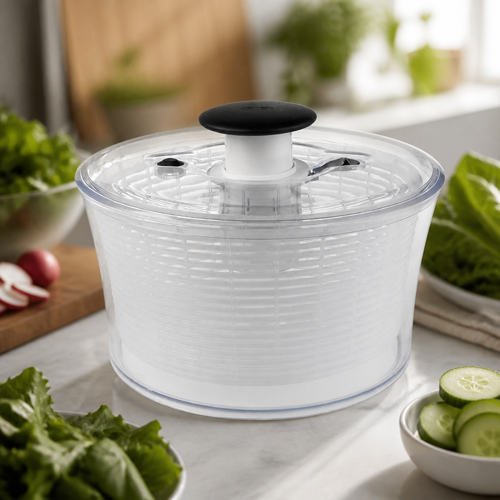 Commercial Salad Spinner 204oz Capacity with Comfortable Grip