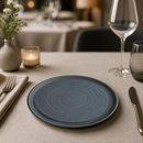 Commercial Stoneware Small Rim Plates Blue Granite 265mm 6 Pack