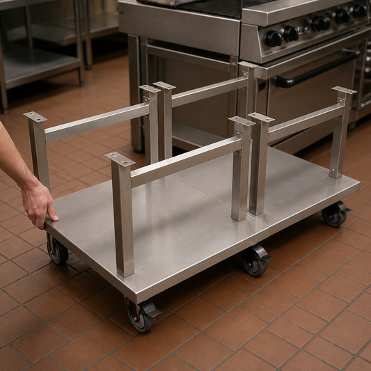 Commercial Stainless Steel Mobile Stand for 1200mm Countertops