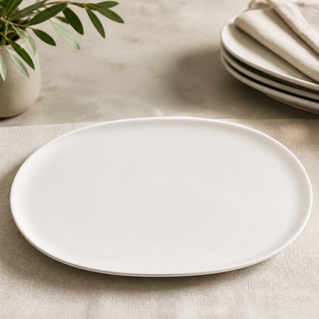 Commercial Moonstone Oval Plates 225mm - 12 Pack