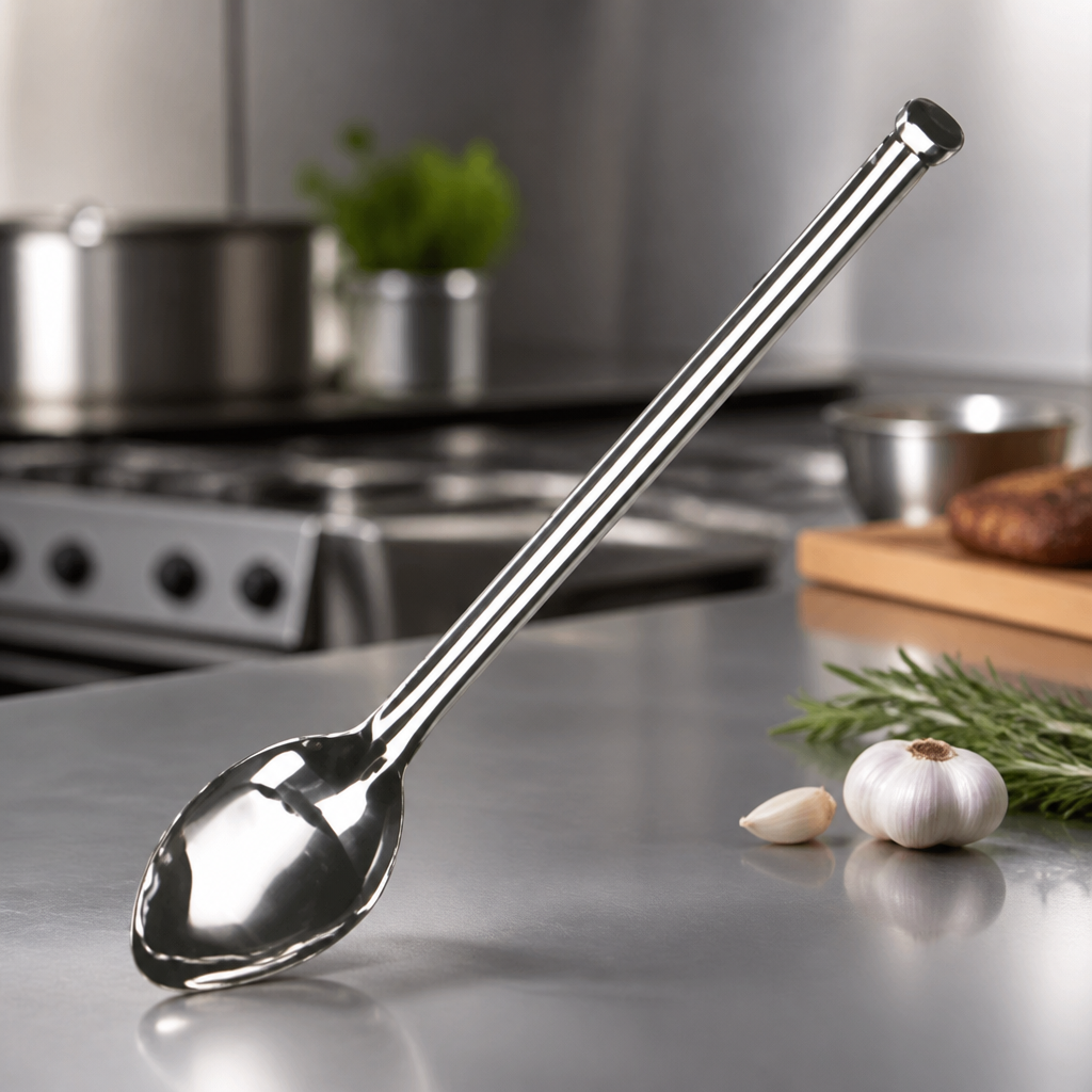 16" Commercial Stainless Steel Basting Spoon with Hook