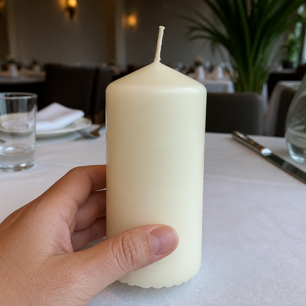 Ivory Pillar Candles 120mm - 12 Pack for Table Decoration