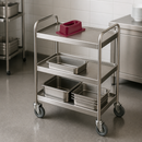Commercial Cutlery Catcher Tray Trolley 165mm High Burgundy