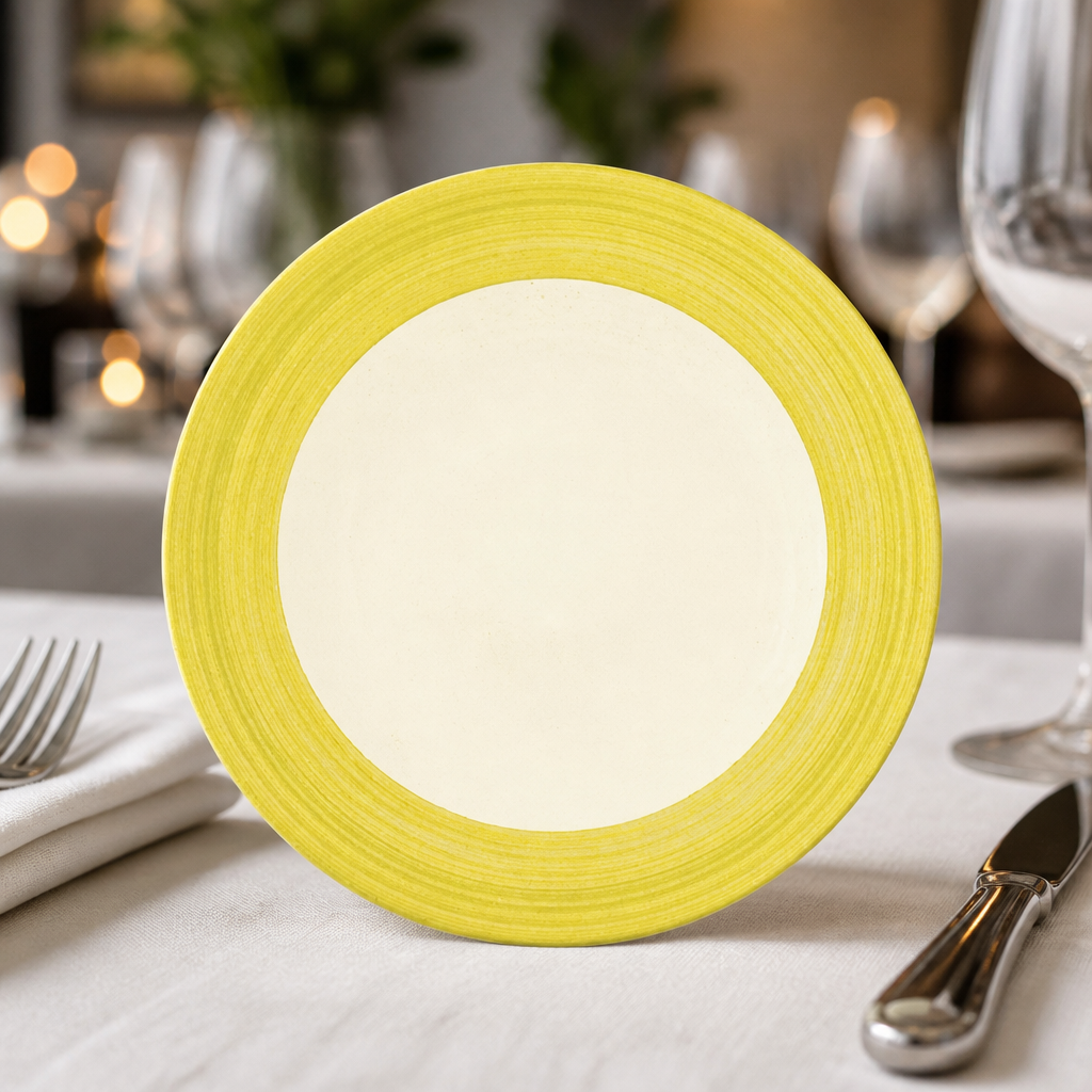 Commercial Yellow Slimline Plates 202mm - 24 Pack