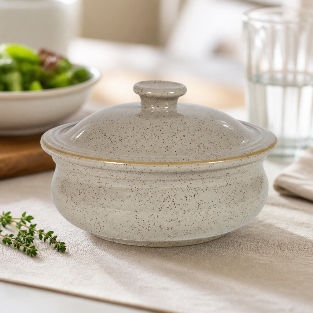 Commercial Lidded Stew Pots 430ml Grey Ceramic 6 Pack