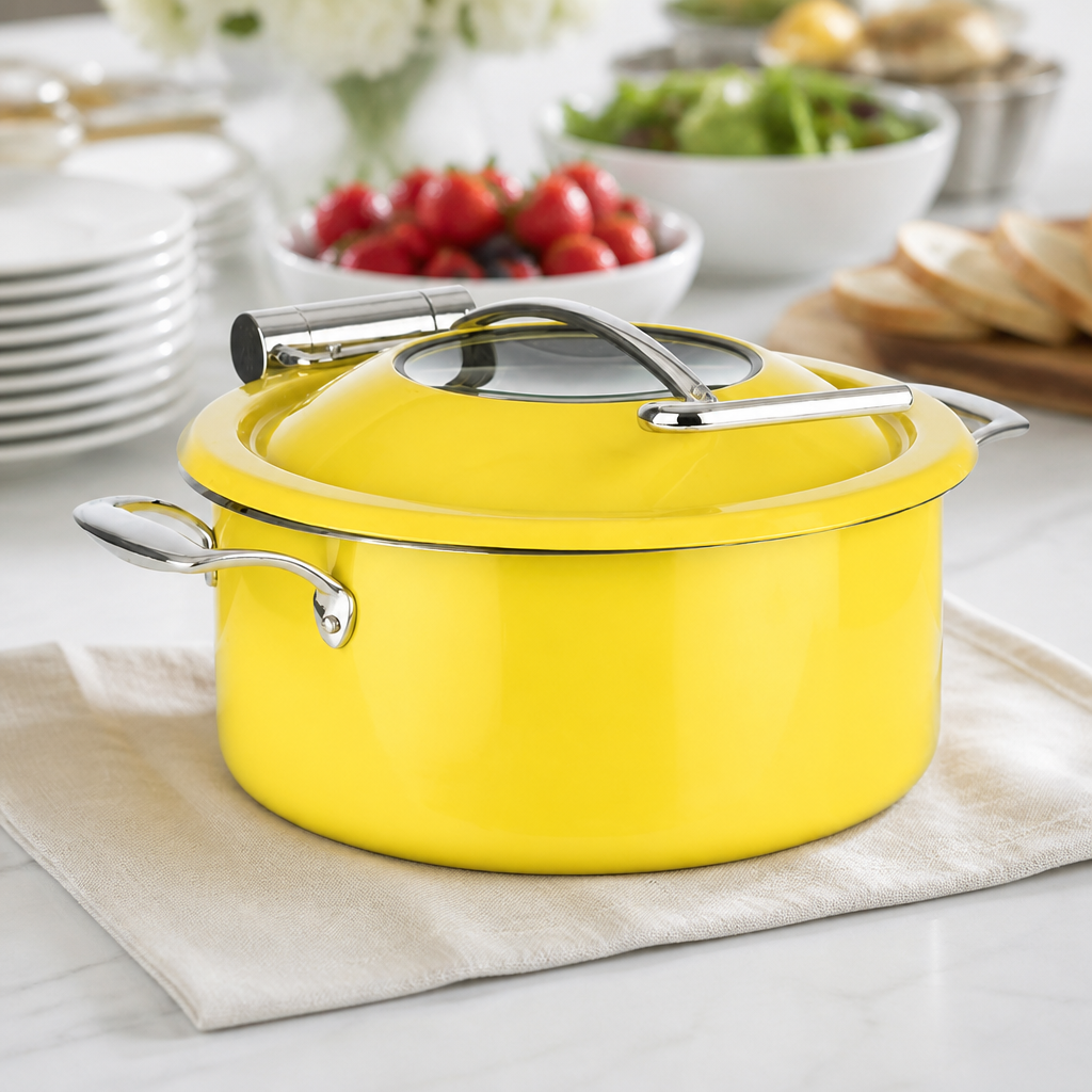 Commercial Chafing Dish Set 305mm Stainless Steel Yellow