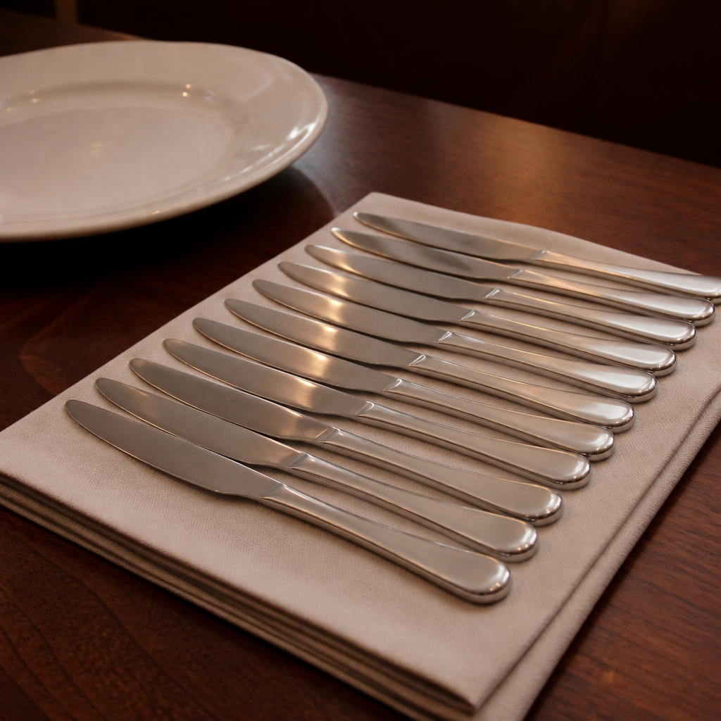 12 Pack Commercial Steak Knives with Teardrop Handle Design