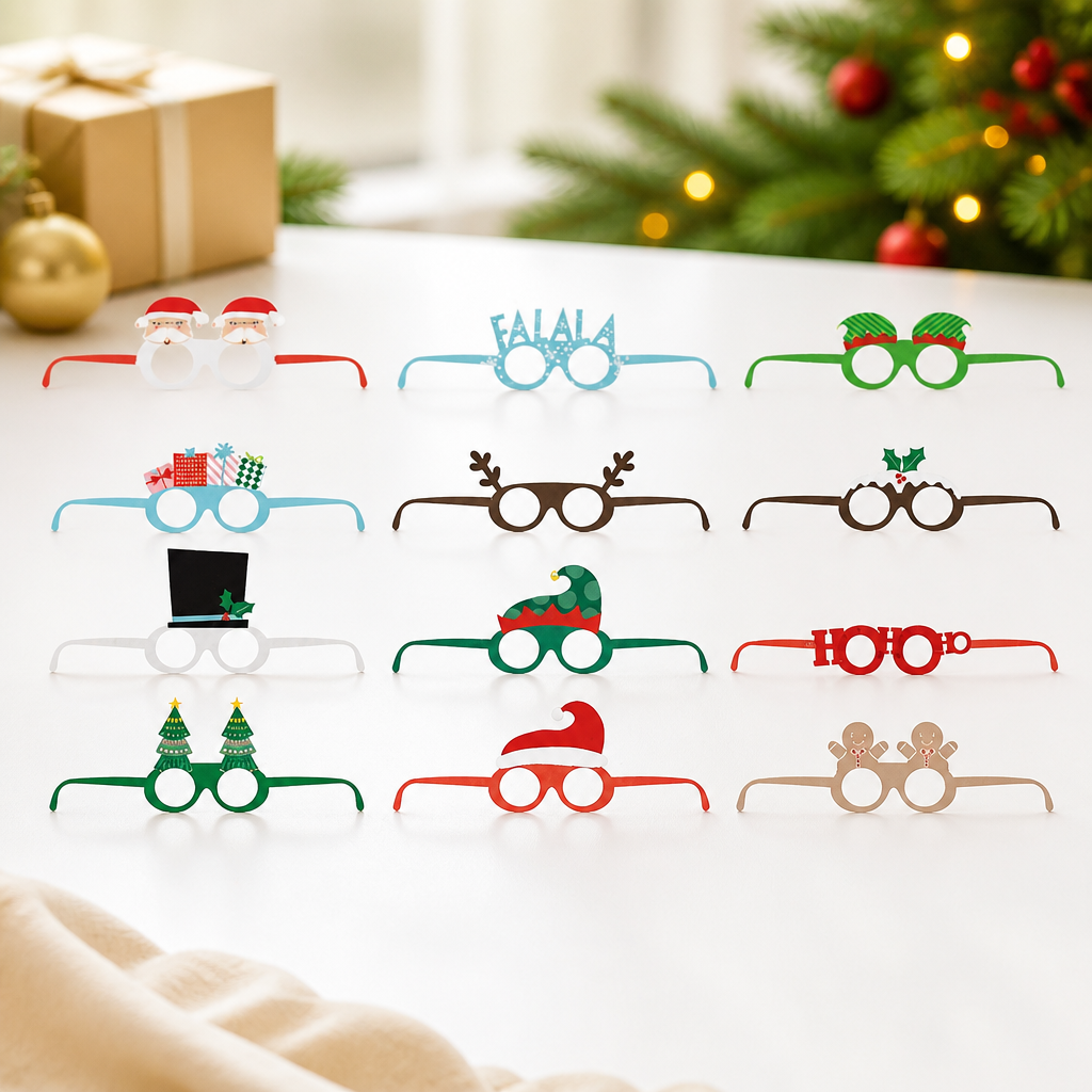 Disposable Christmas Party Glasses 144 Pack Festive Designs