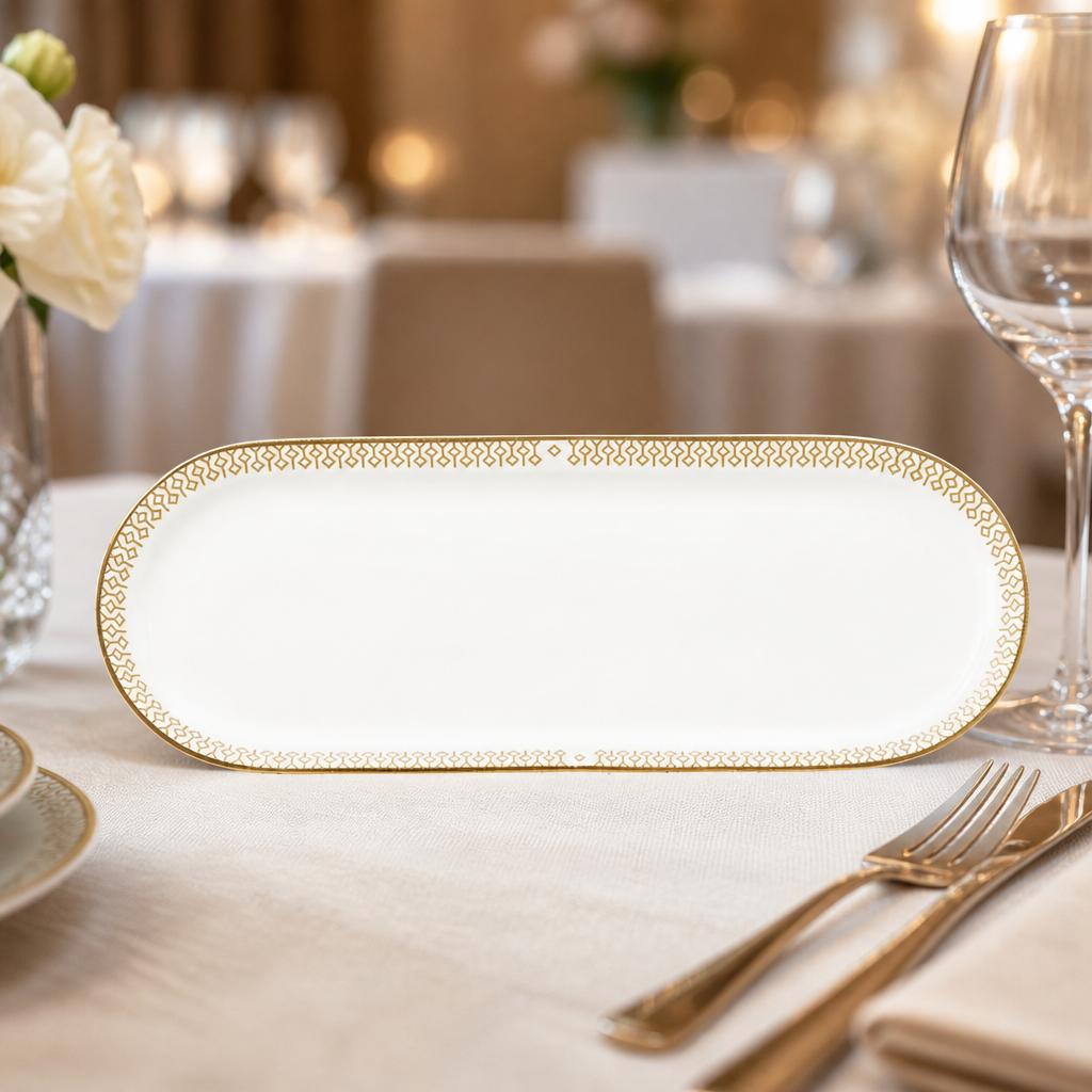 Pack of 12 Commercial Oblong Trays 253x93mm