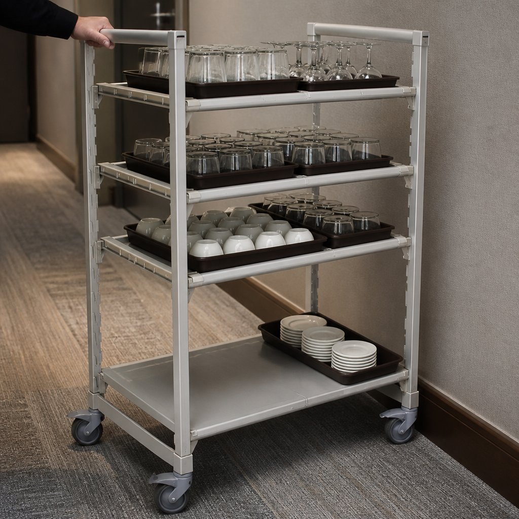 Commercial Cutlery And Tray Trolley 1700mm Flex Station