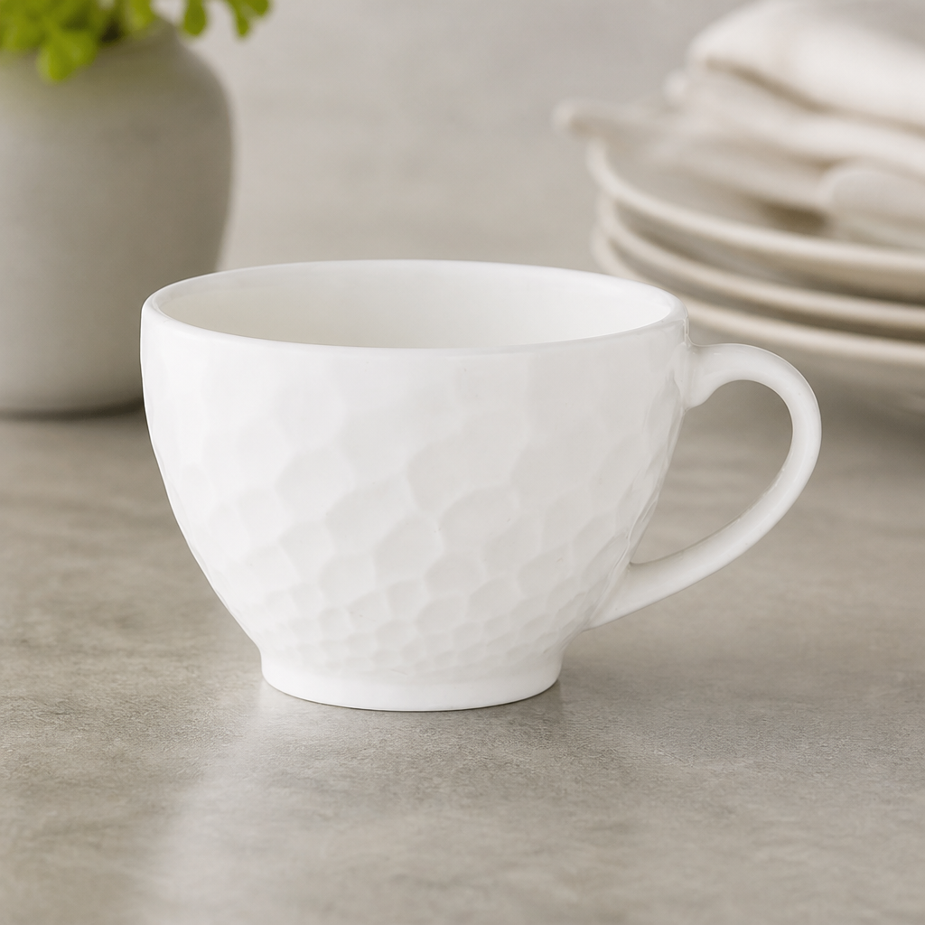 Commercial 85ml Cups - Durable Alumina Vitrified Clay