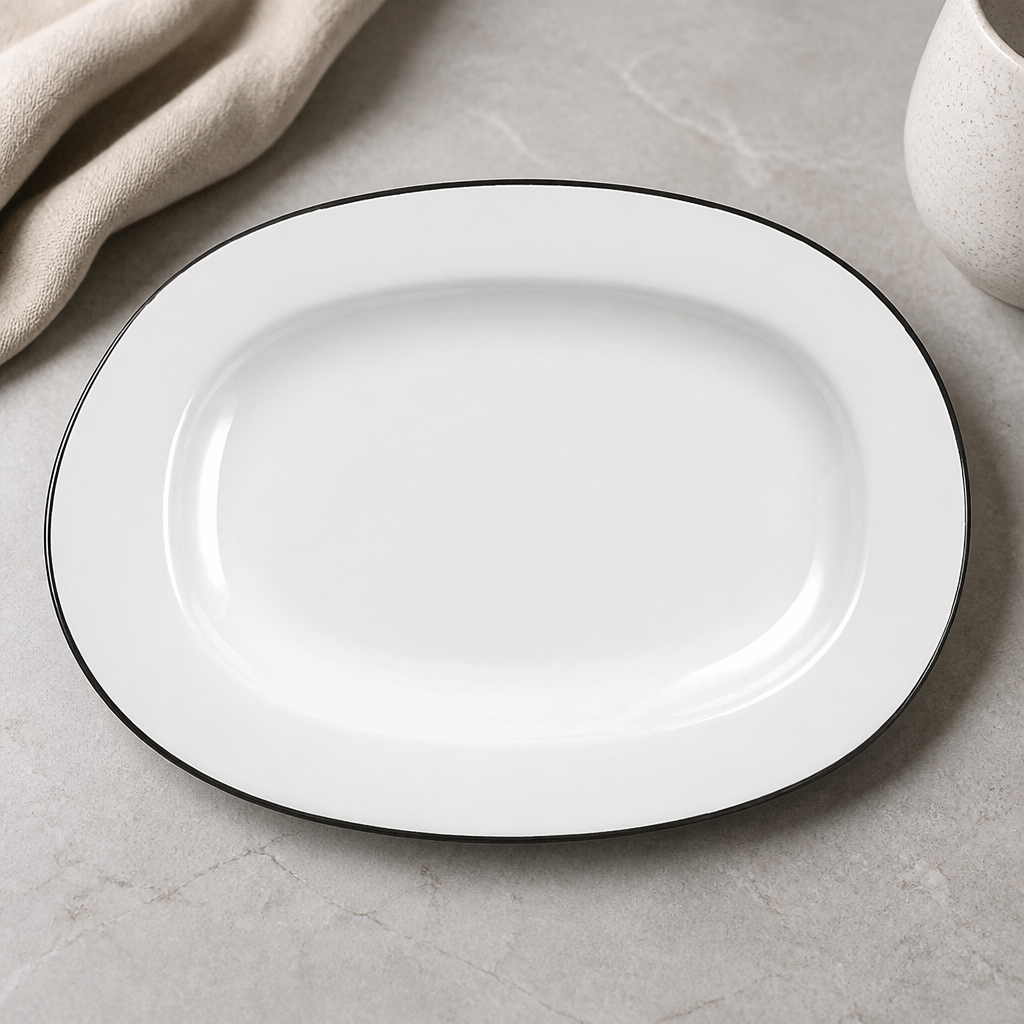 Commercial 8 Inch Oval Dish 12 Pack Fine China Catering Crockery