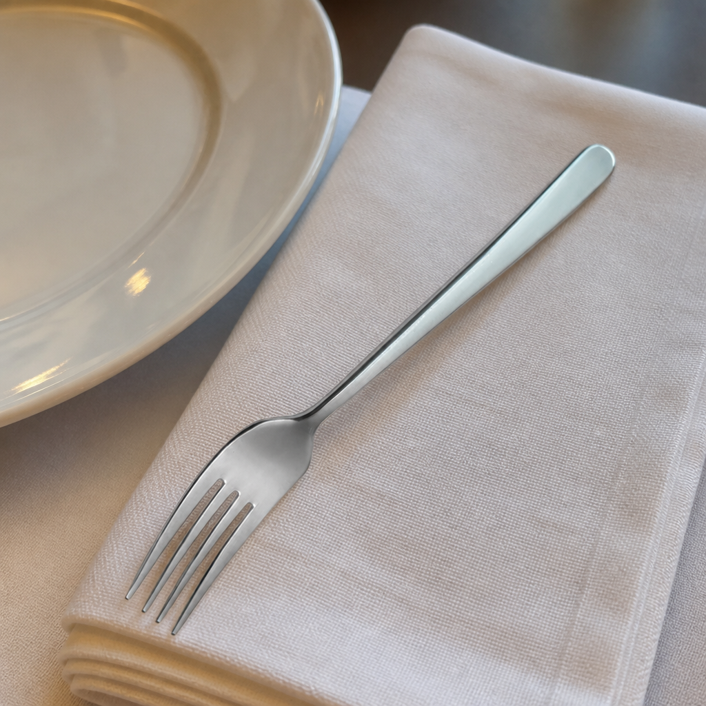Set of 12 elegant stainless steel cocktail forks