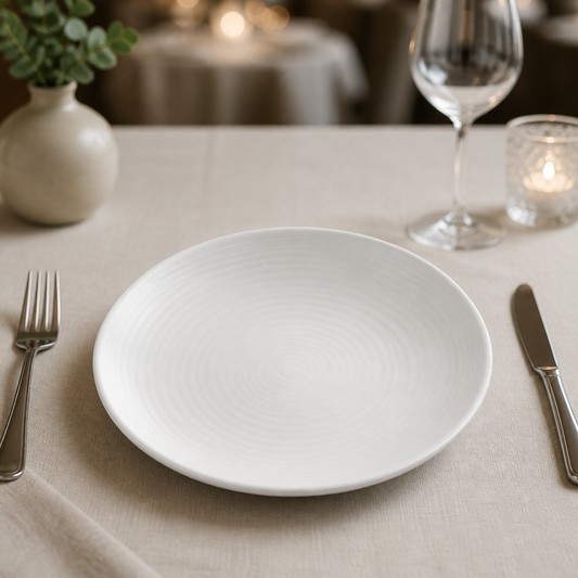Commercial Deep Plates 243mm Vitrified Stoneware 6 Pack