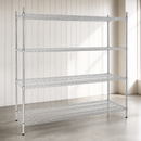 4 Tier Commercial Wire Shelving Unit 1830x610mm Adjustable