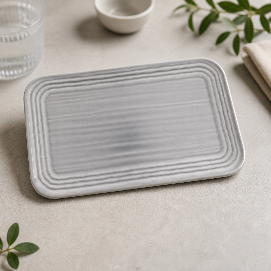 Commercial Rectangular Plates 270x160mm Grey 12 Pack