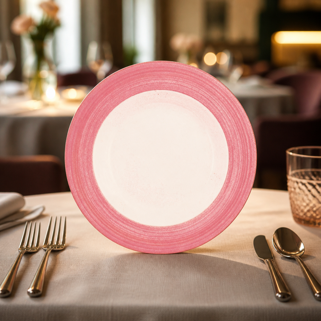 Commercial Pink Slimline Plates 270mm - 24 Pack