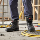 Premium Mid Cut Ankle Safety Boot S3 HRO SRC - Water Resistant Full Grain Leather with High Abrasion Resistant Lining