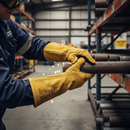 Premium Yellow Welders Gauntlet with Reinforced Palm and Kevlar Thread for Enhanced Heat and Cut Resistance