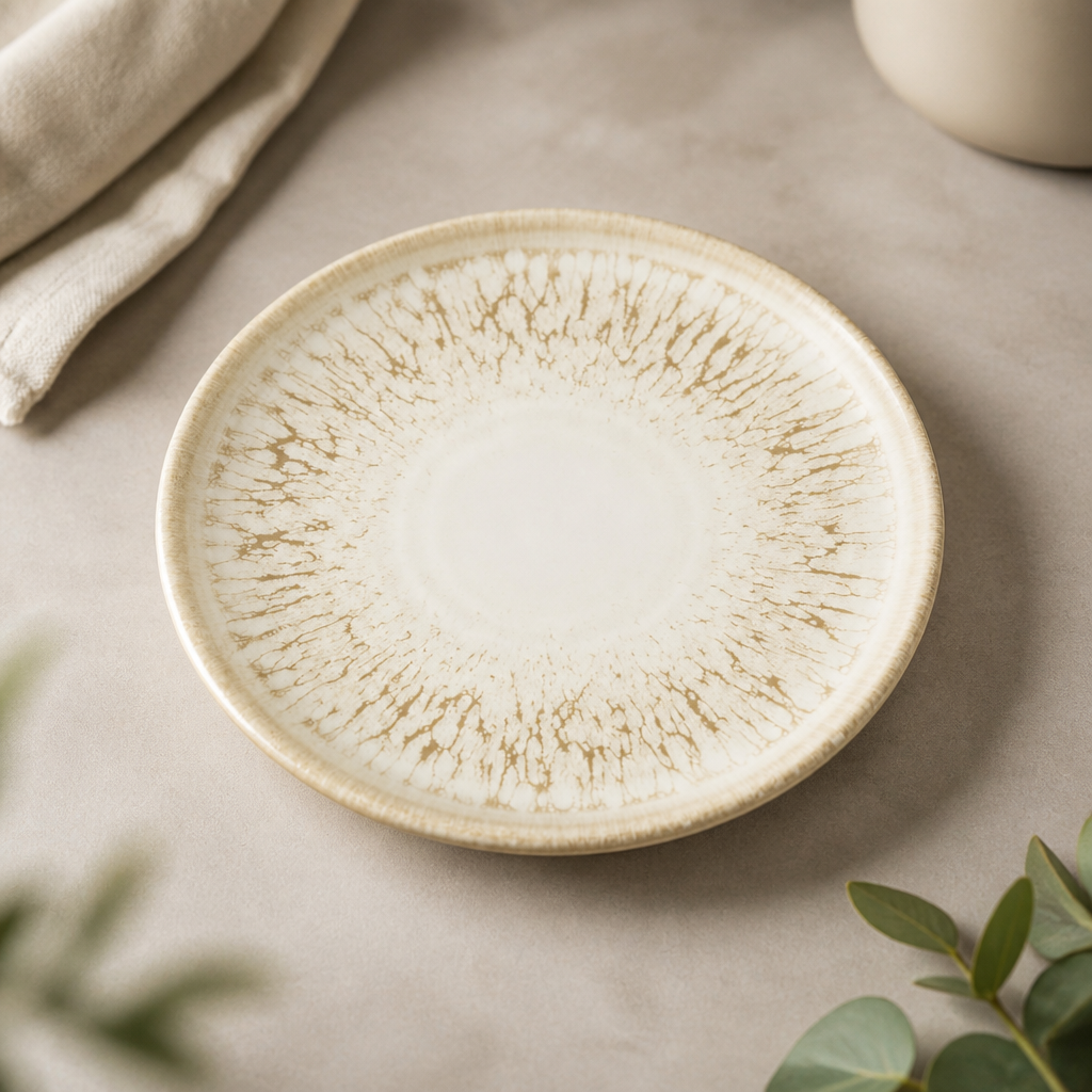 Natural inked walled plates 157mm microwave and dishwasher safe
