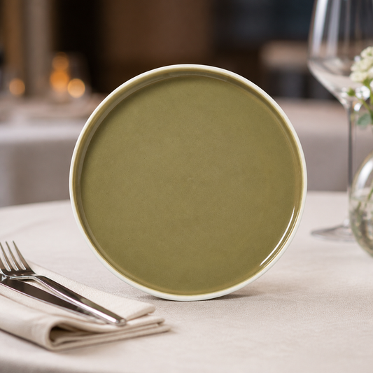 Commercial Stack Plates 202.5mm Olive 12 Pack Durable Design