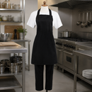 Commercial Staff Aprons Black 2 Pack Durable Polycotton