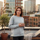 Premium Classic Heather Grey Sweatshirt - 50% Polyester 50% Cotton, 300GSM, Brushed Comfort with Lycra Ribbed Cuffs
