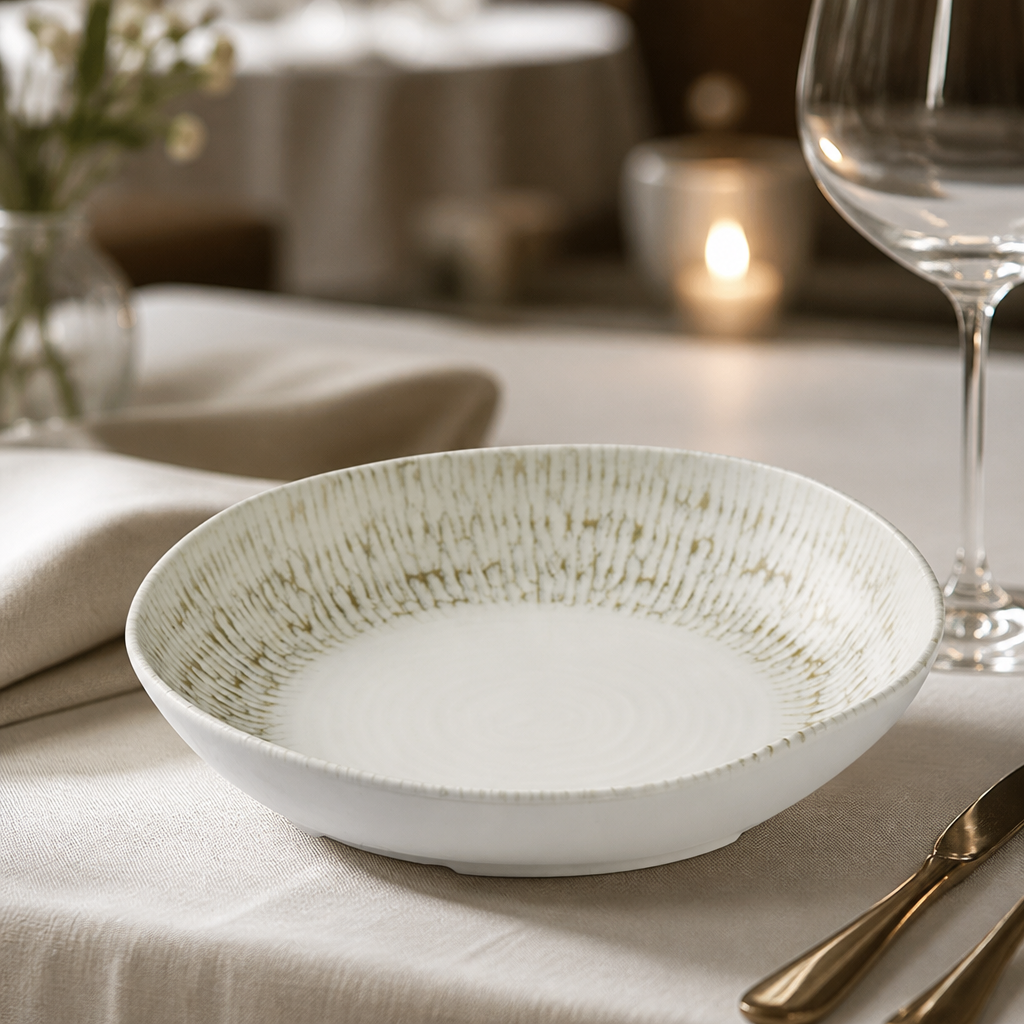Pack of 6 ceramic commercial deep bowls 250mm