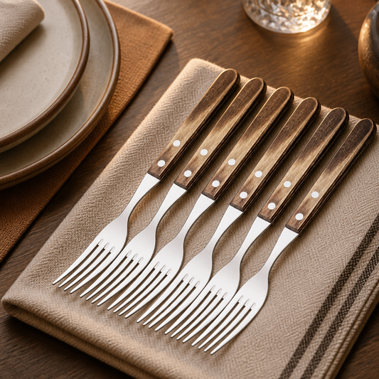 Commercial Steak Forks Set of 6 for Restaurant Use