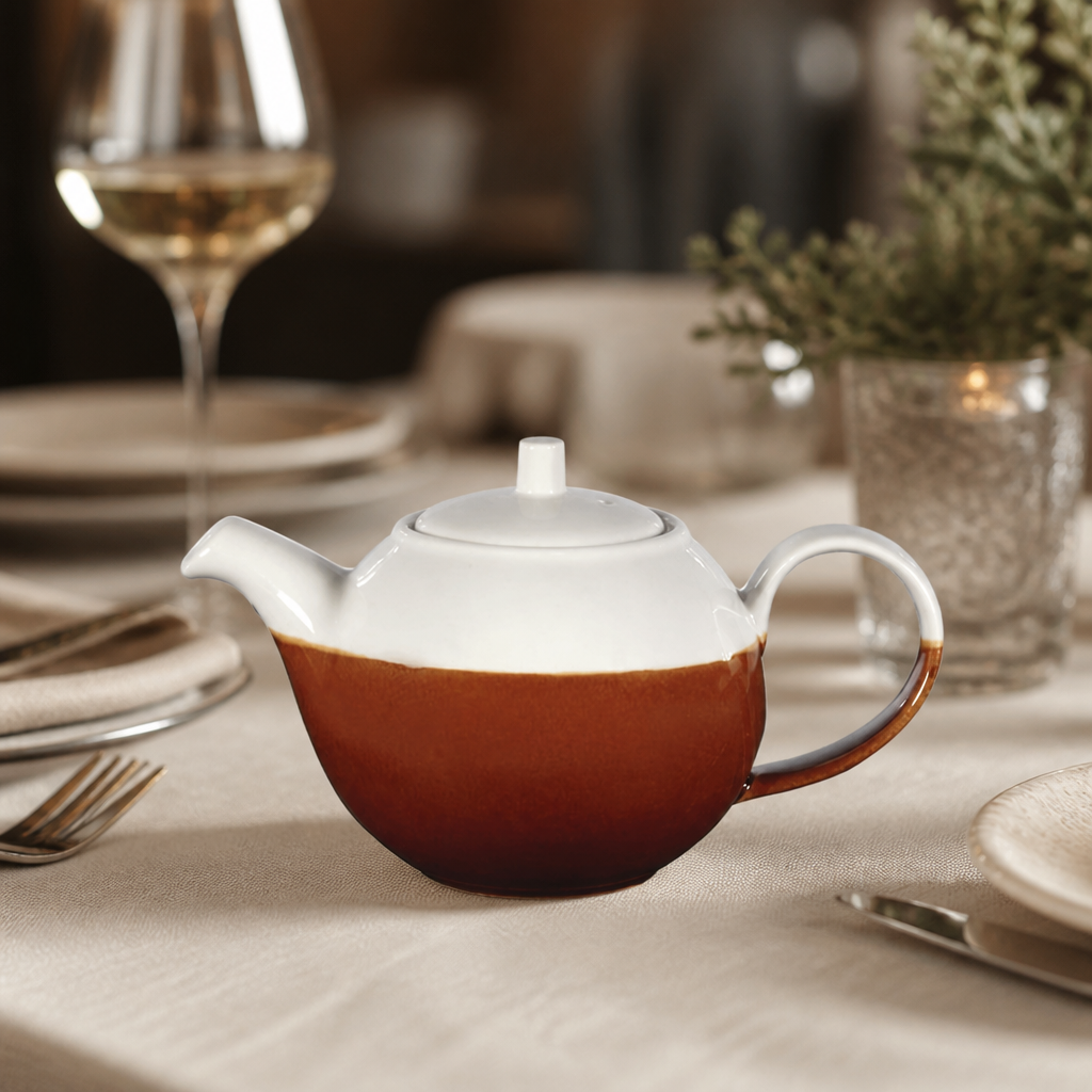 Commercial teapots 430ml brown super vitrified ceramic 4 pack