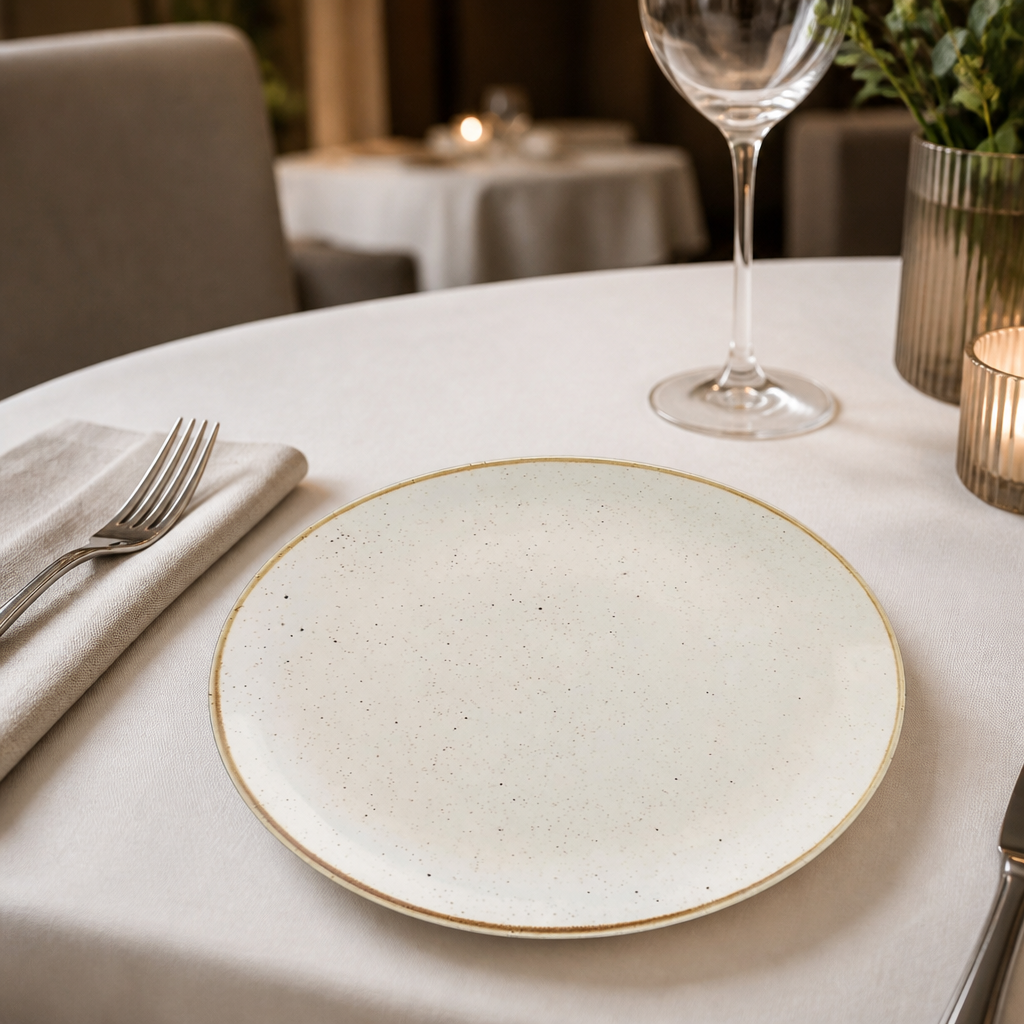 Commercial Round Coupe Plates Barley 165mm - 12 Pack