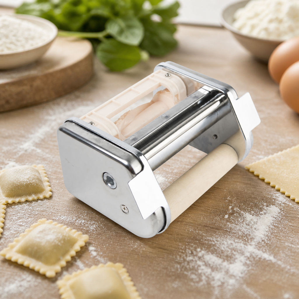 Commercial ravioli cutter attachment for pasta machines