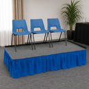 Commercial Pleated Valance Deep Blue 230mm for Staging Setup