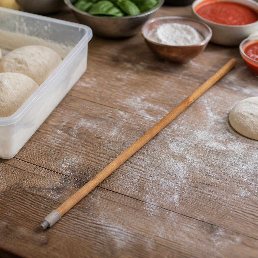 Commercial Pizza Oven Brush with ergonomic wood handle