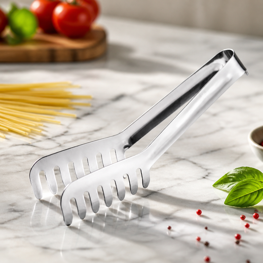 8" Commercial Stainless Steel Spaghetti Tongs for Pasta Serving
