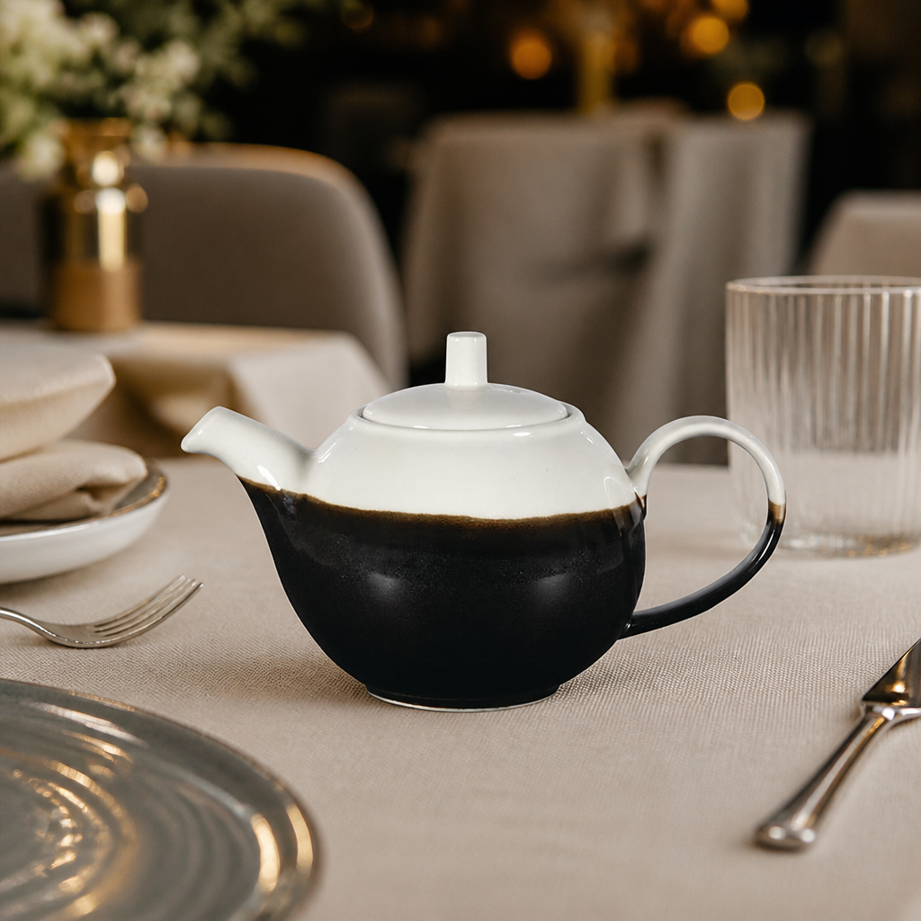 Commercial teapots Onyx Black 430ml super vitrified ceramic