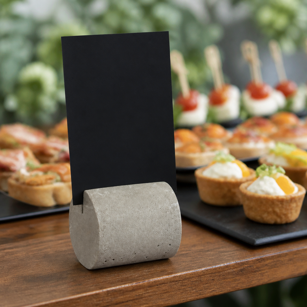 Concrete Effect Menu Holders Table Stand 30mm Grey 4 Pack