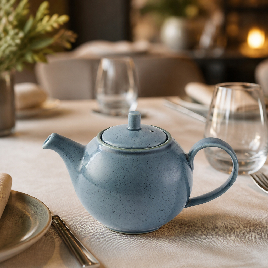Commercial Teapot 426ml Hand Painted Rustic Style 4 Pack