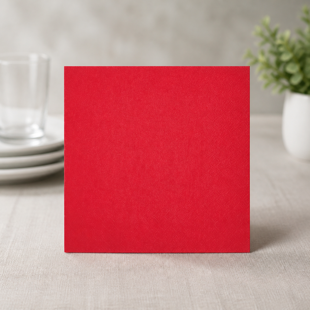 Commercial Recyclable Lunch Napkins Red 33x33cm 2000 Pack
