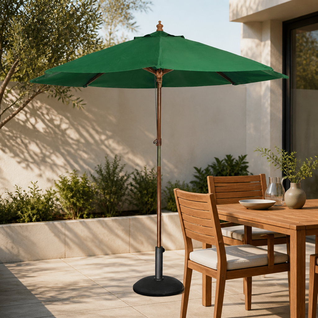 Commercial 3m Diameter Green Parasol for Outdoor Dining