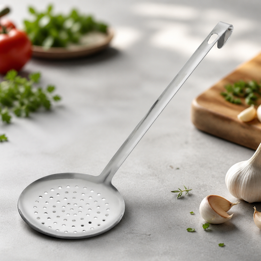 Commercial Stainless Steel Skimmer 4 Inch with Hooked Handle