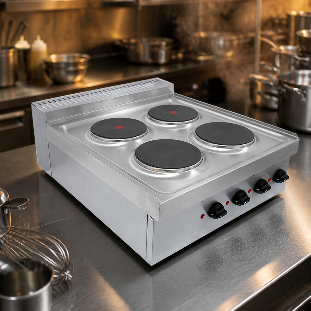 Commercial 4 Ring Electric Hob 7kW for catering kitchens